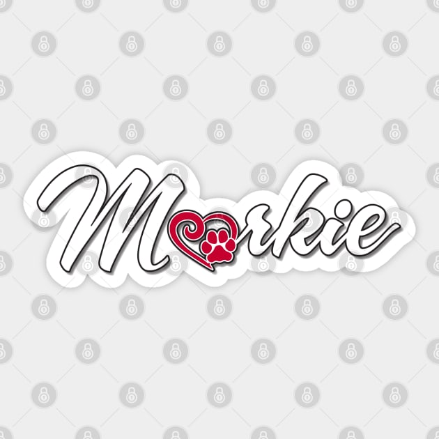 Morkie - Paw Heart Sticker by ZZDeZignZ